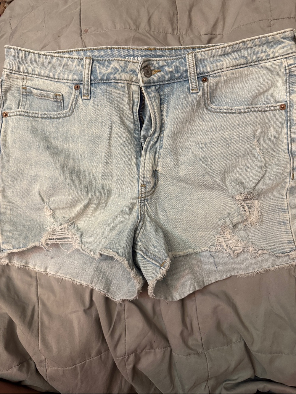 Old Navy Light Blue Distressed Denim Jean Shorts